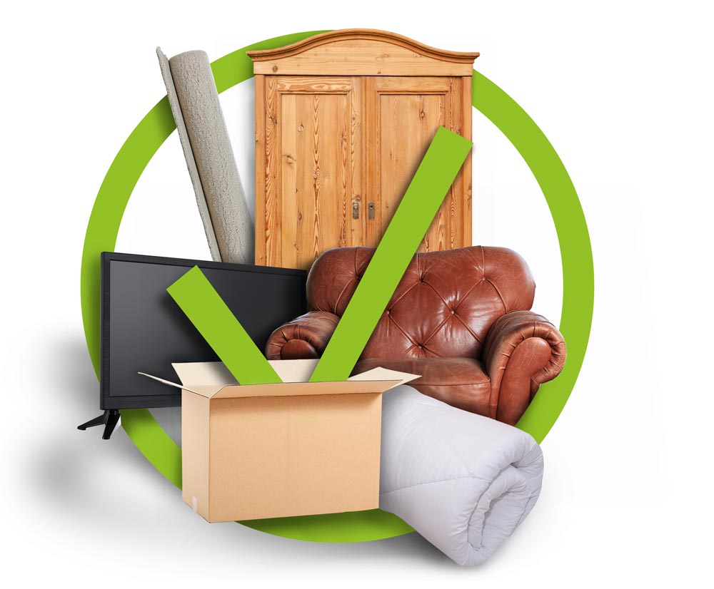 Hier sind Gegenstände abgebildet, die in den Sperrmüll dürfen.