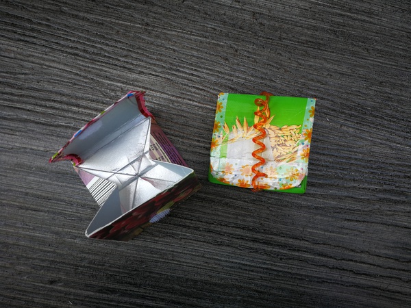 Taschengeldbörse aus Getränkeverpackungen.