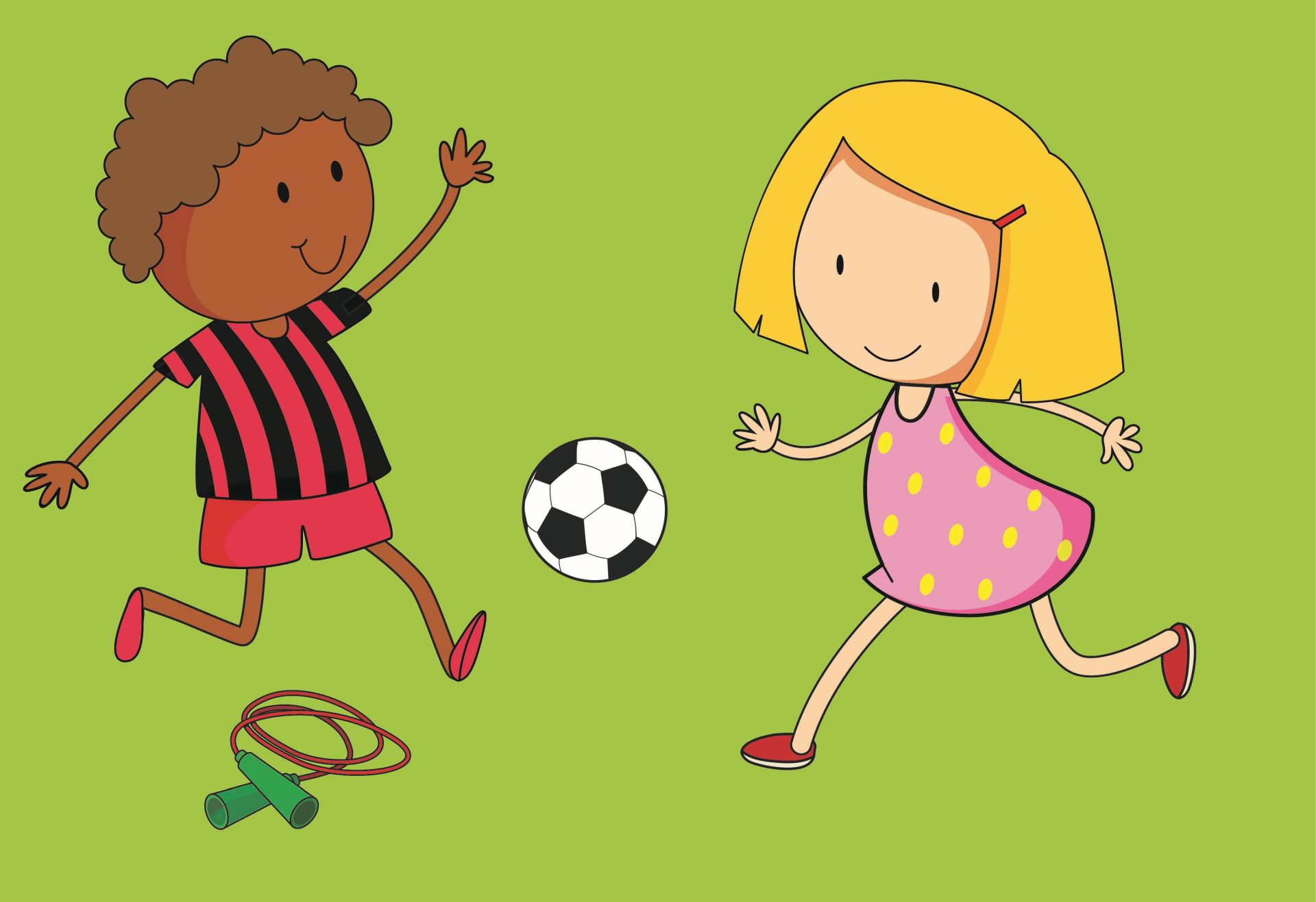 Die Kinder der Power Bande spielen Fußball.