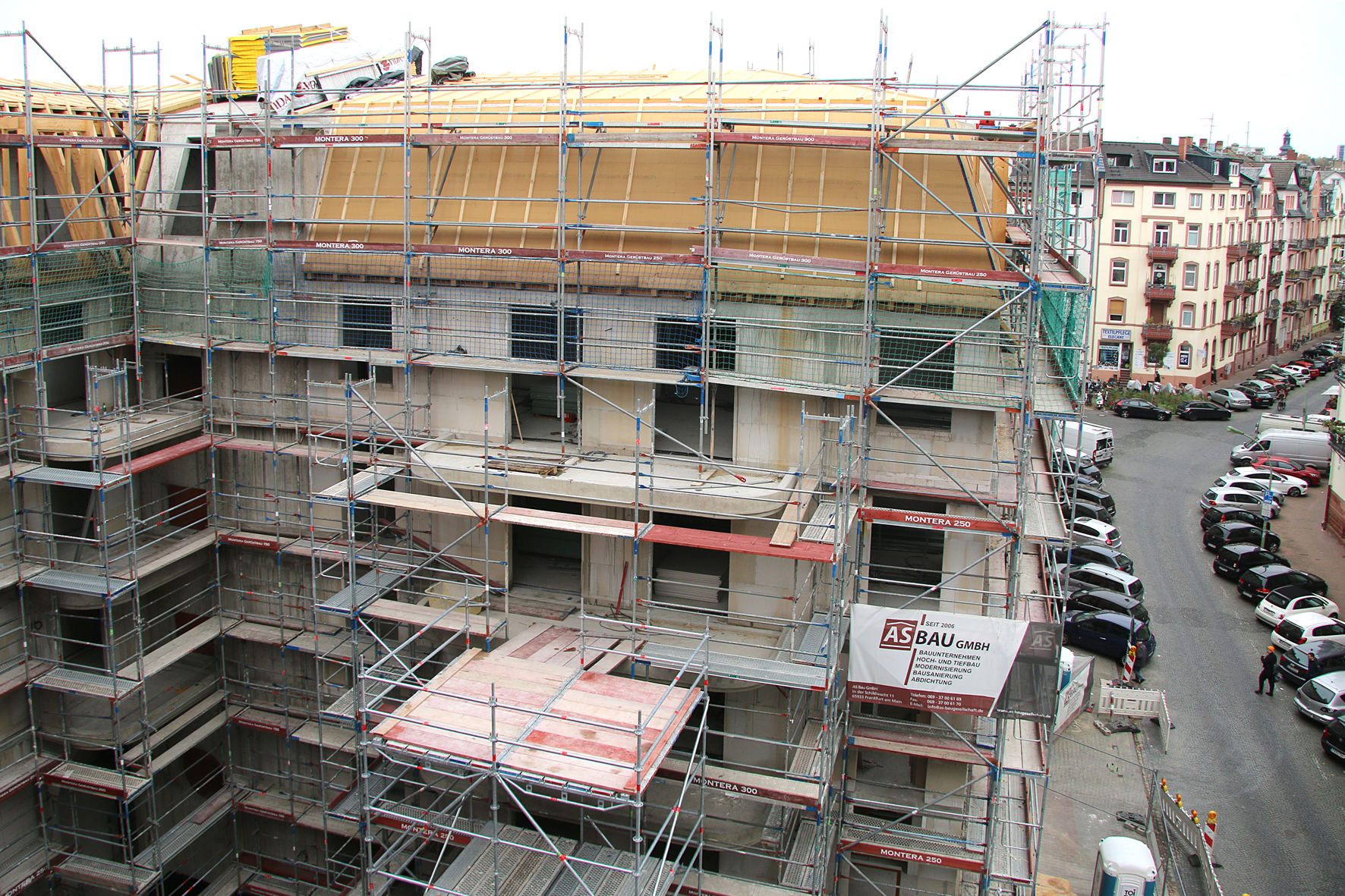 Rohbau in der Freiligrathstraße in Frankfurt-Bornheim. Foto: NHW / Sabine Antonius.