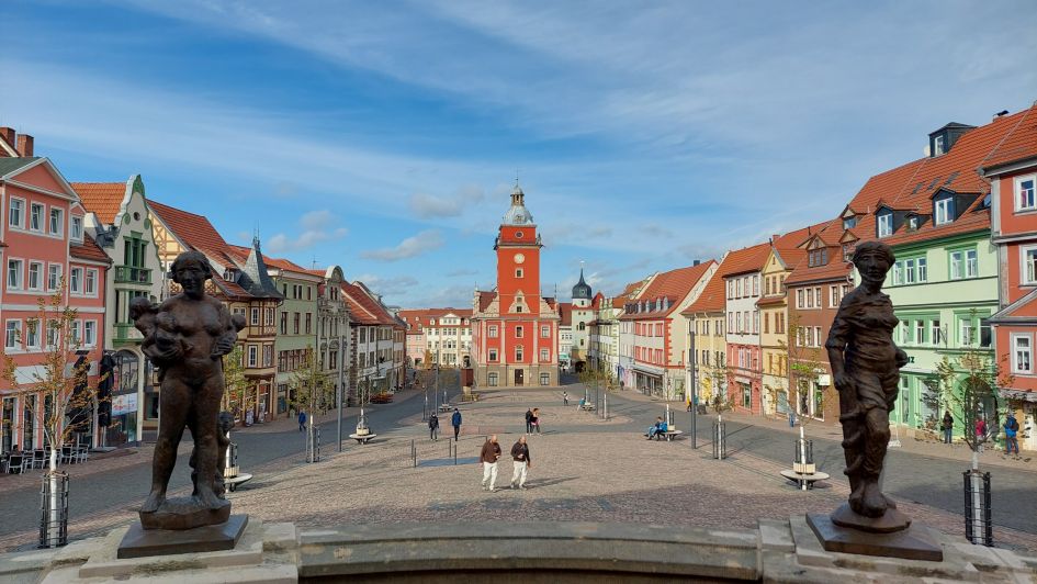 Blick auf das Historische Rathaus am Altmarkt von Gotha