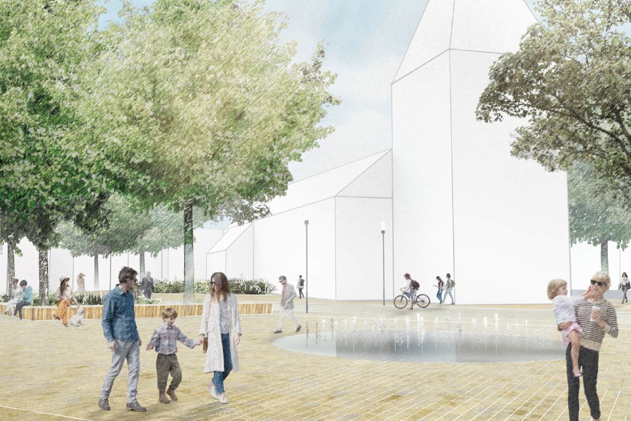 Visualisierung der künftigen Ortsmitte Gederns 