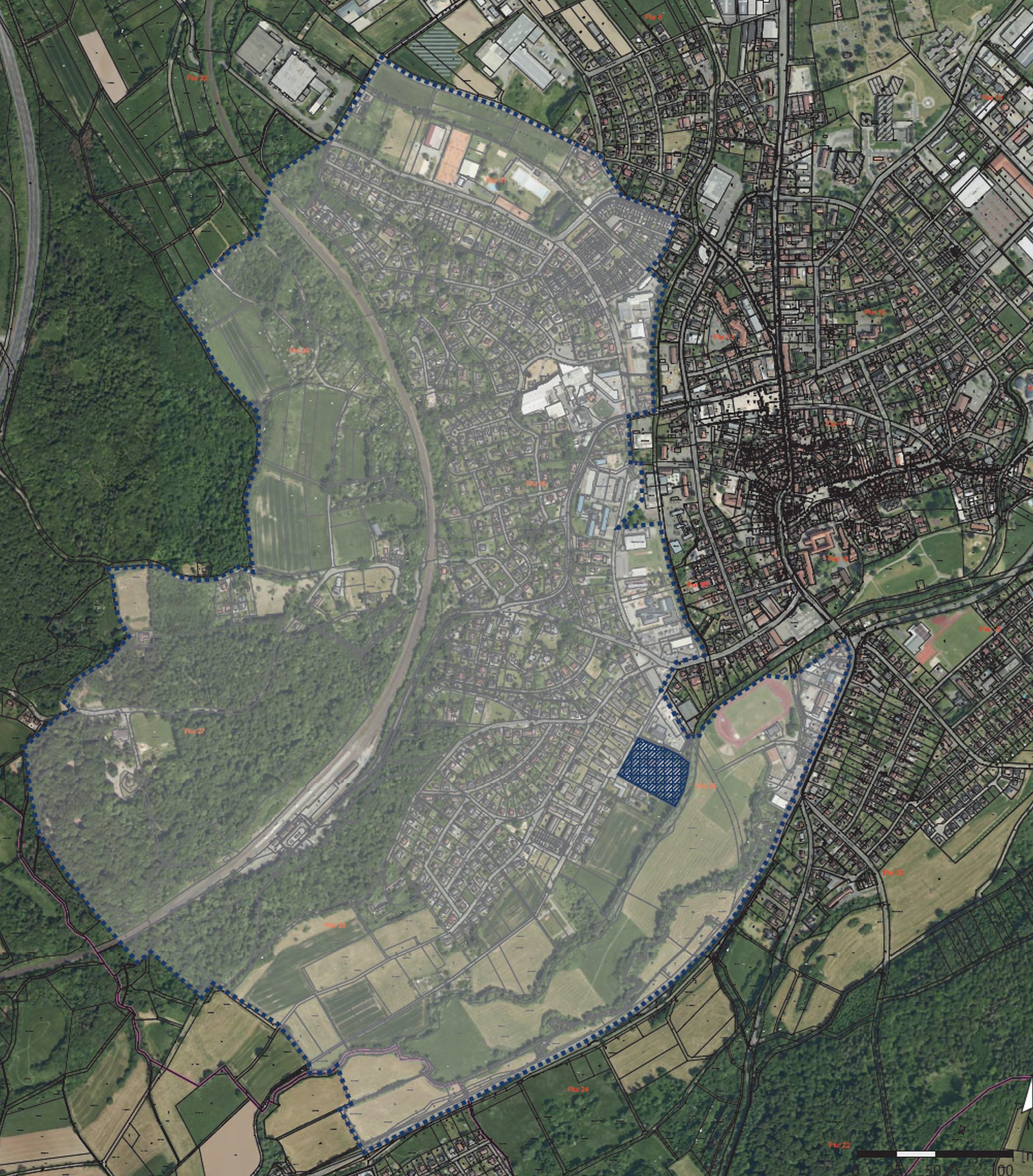 Luftaufnahme der Stadt Schlüchtern
