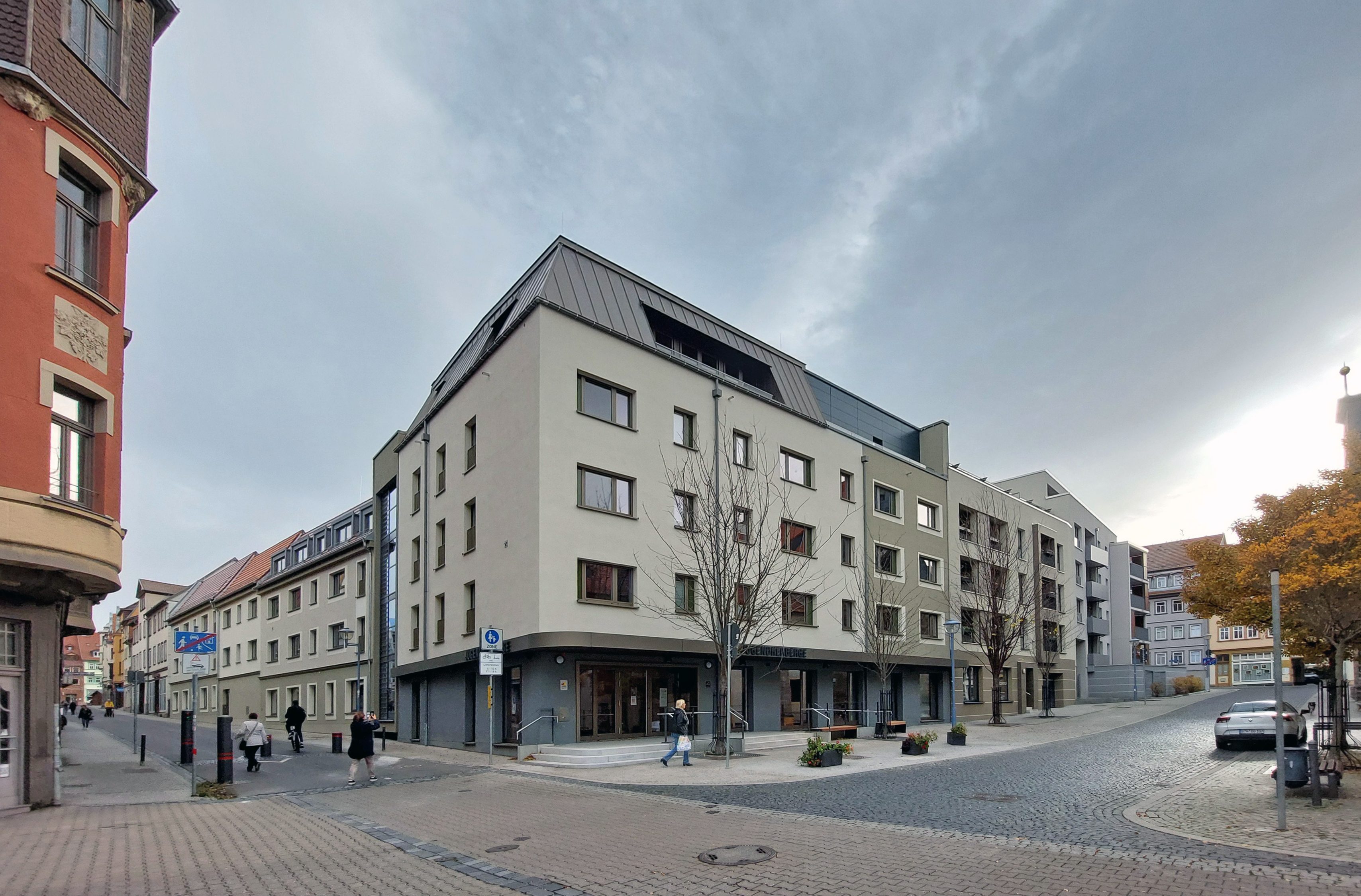 Blick auf die frisch renovierte Jugendherberge von Gotha