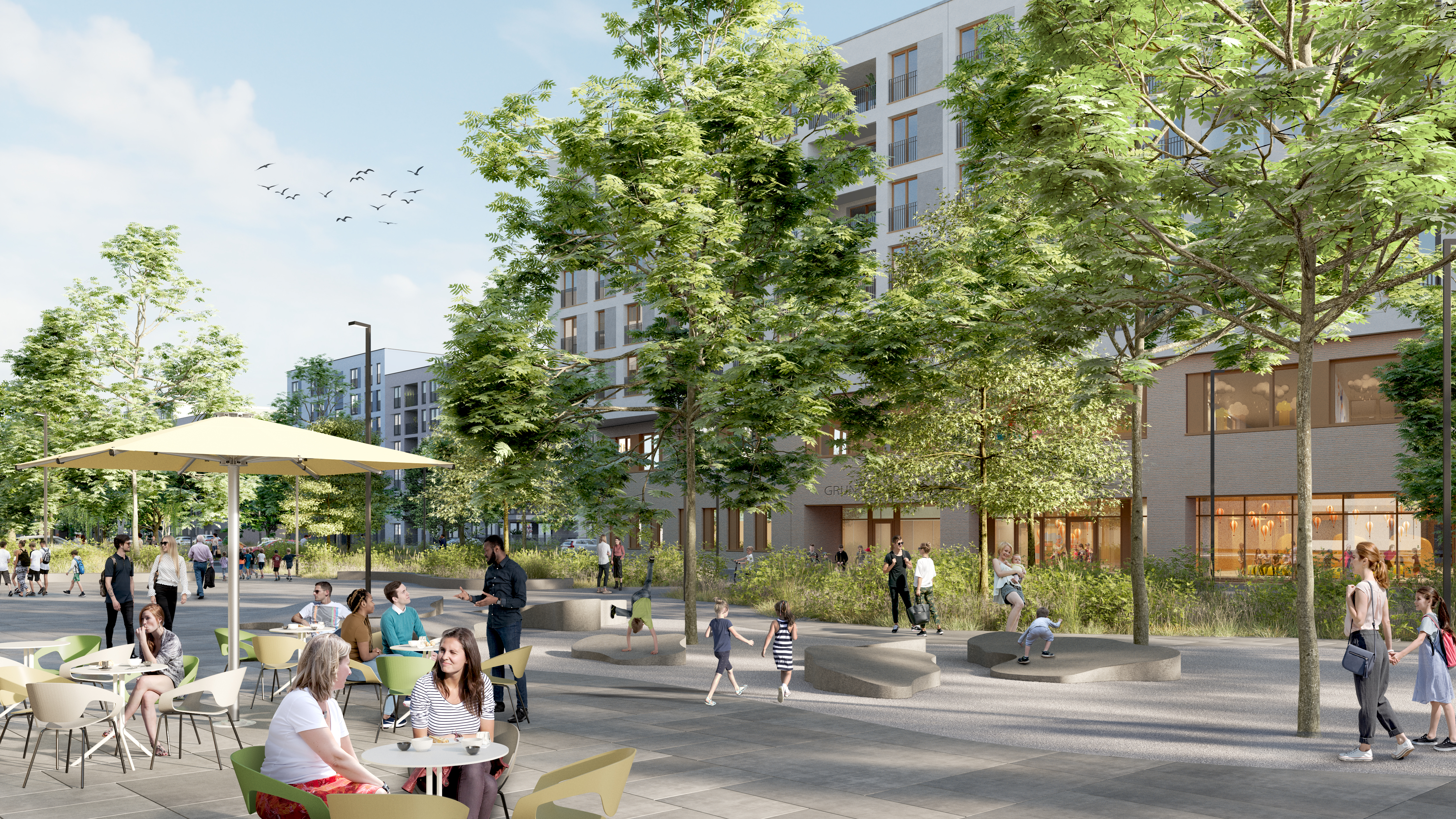 Visualisierung Neubau Schönhof-Viertel