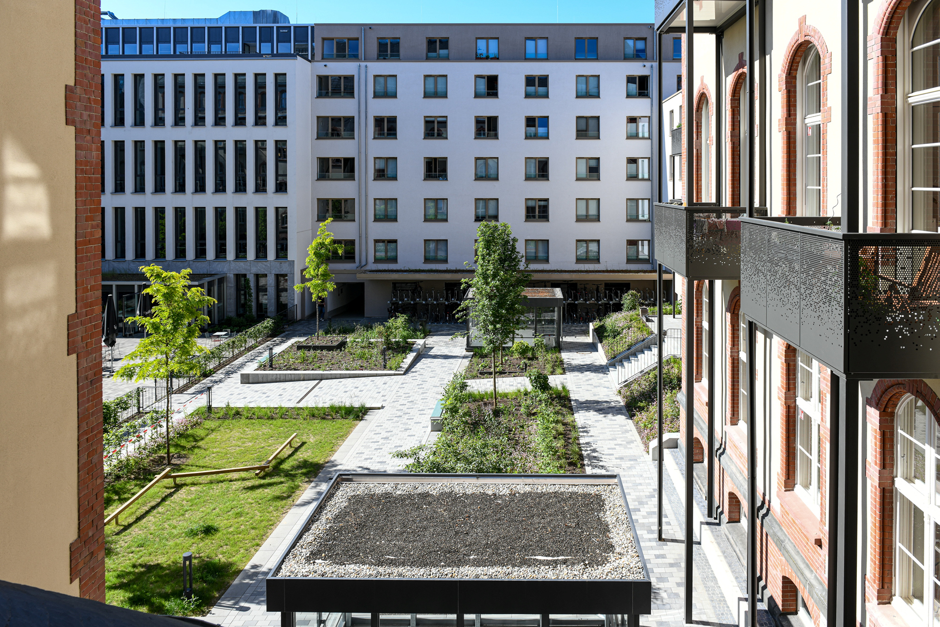 Blick auf den modernisierten Innenhof des Alten Gerichts.