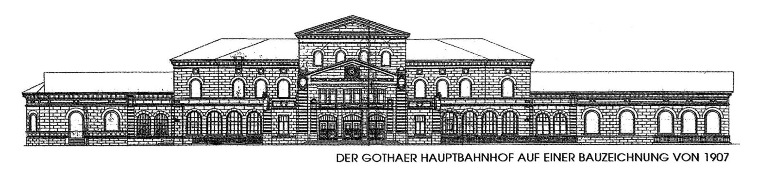 Bauzeichnung Bahnhof Gotha von 1907