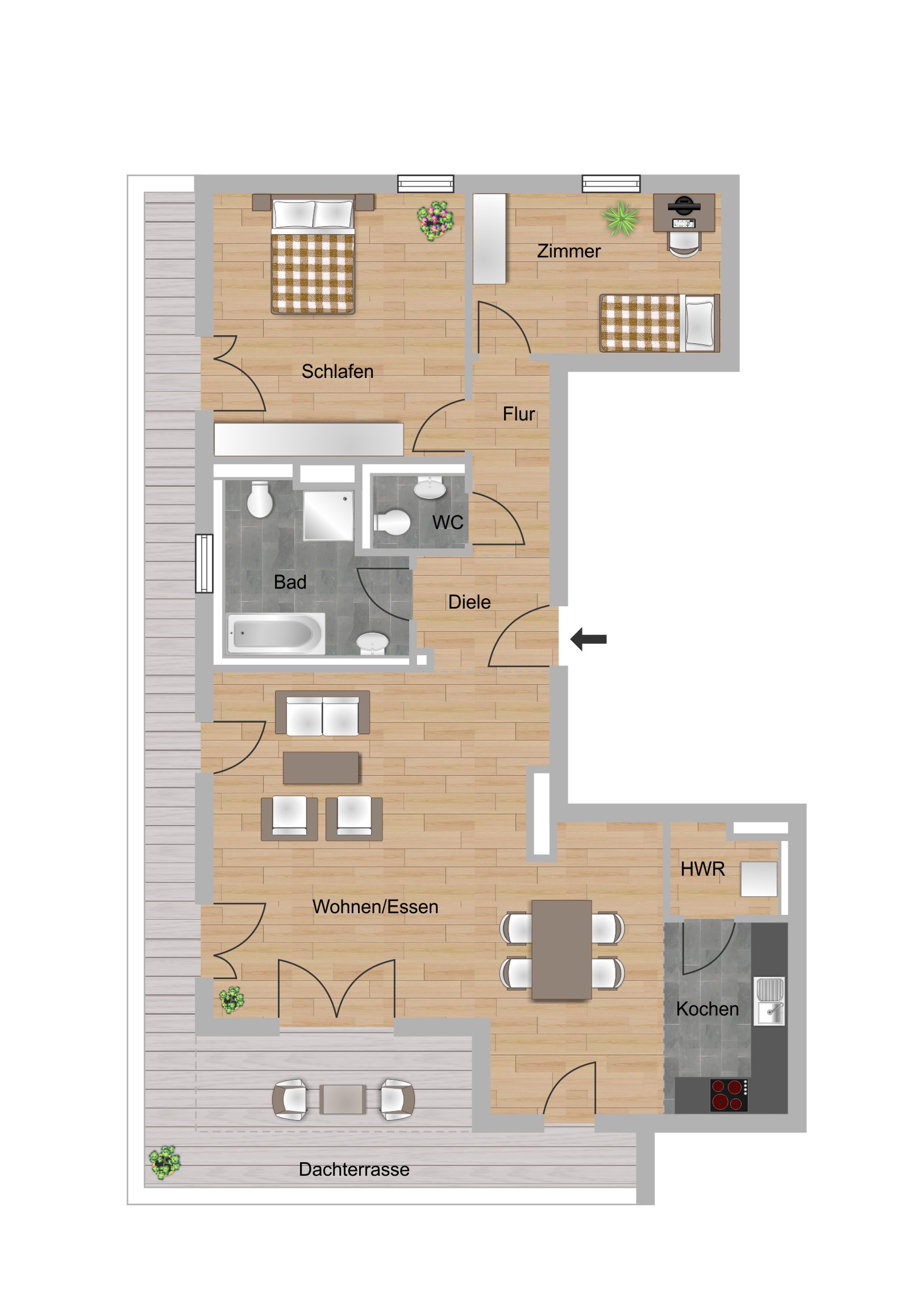 3-Zimmer-Wohnung ca. 111,07 m²