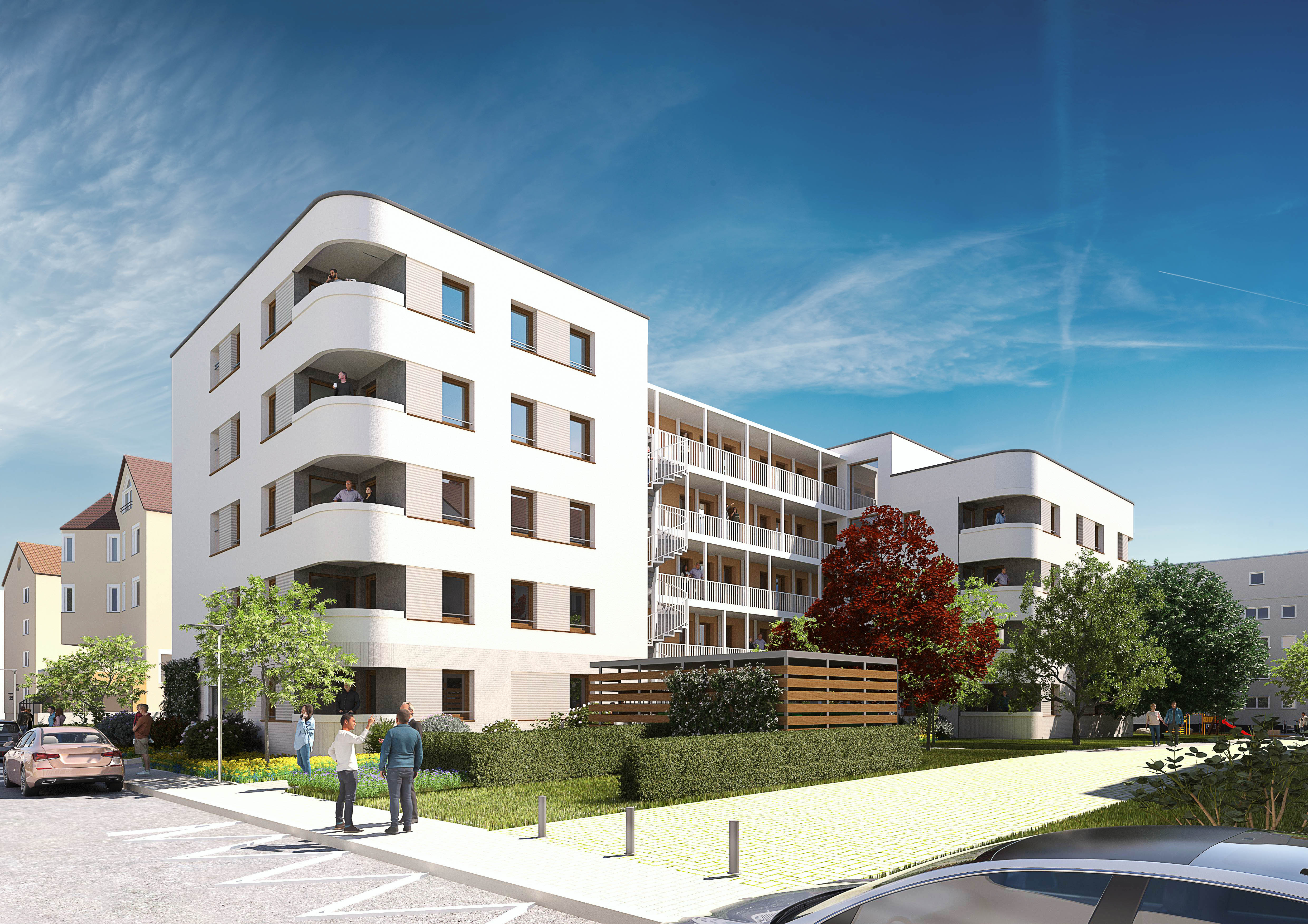 Visualisierung Melibocusstraße in Frankfurt-Niederrad