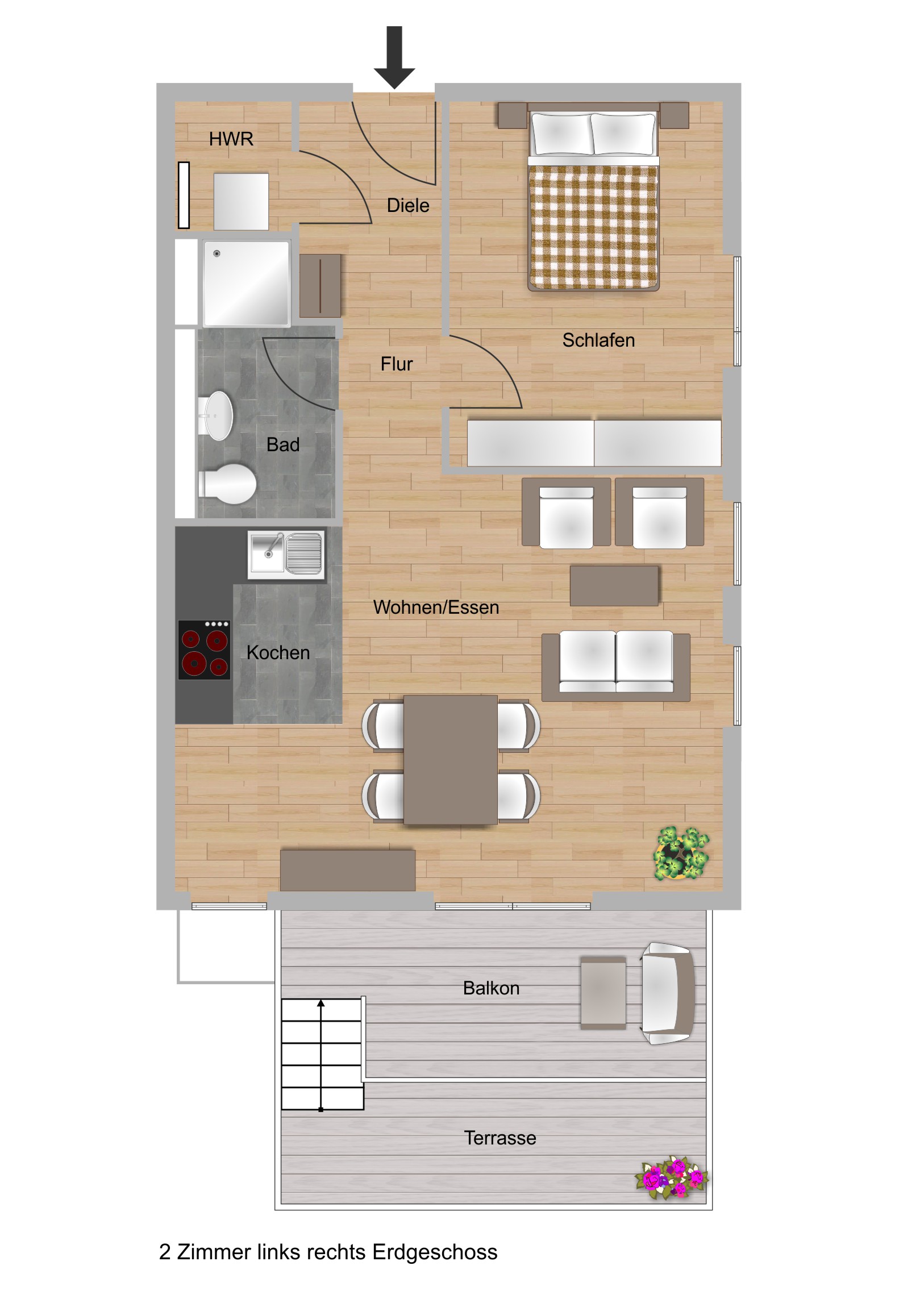 2-Zimmer-Wohnung ca. 70,68 m²
