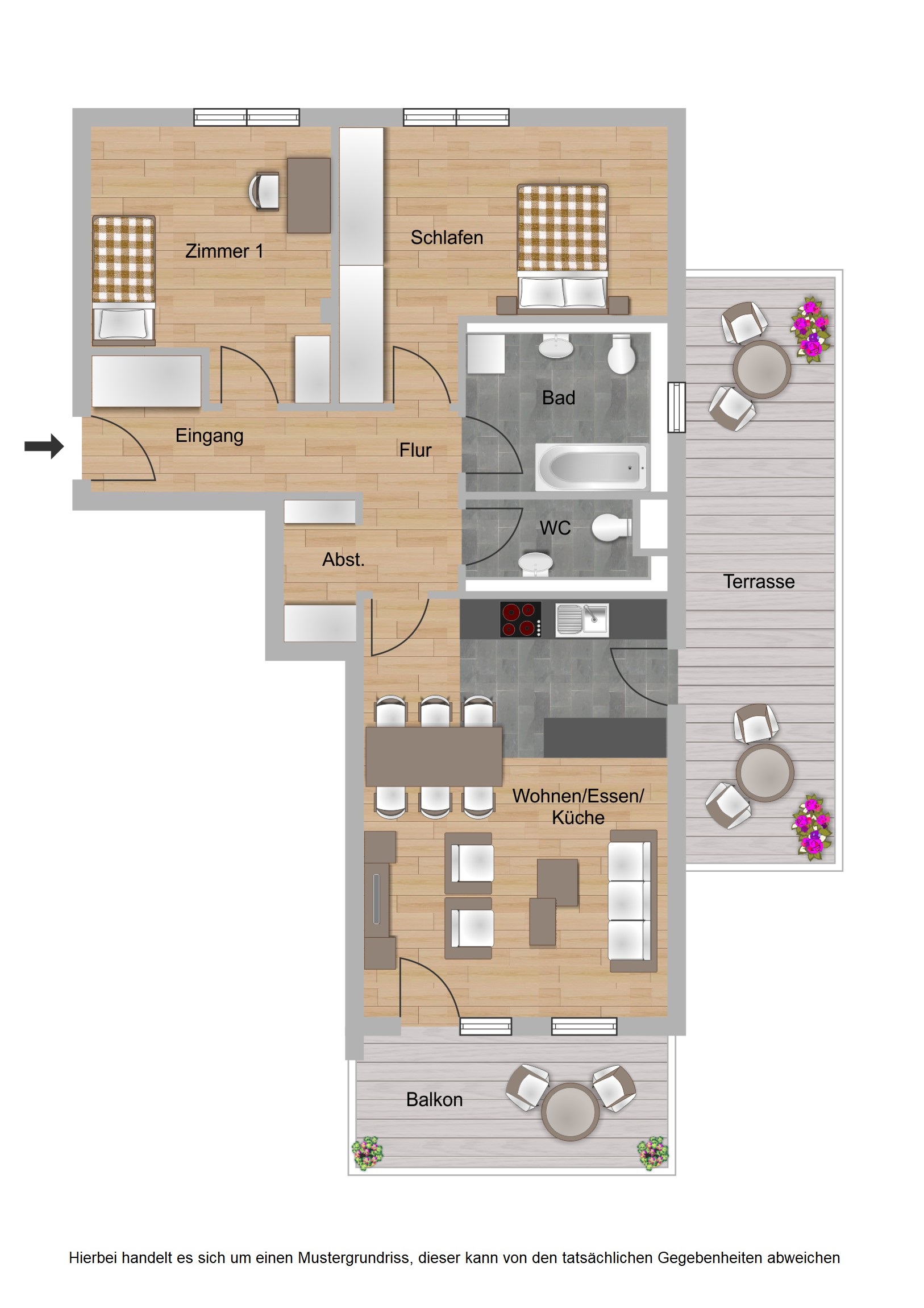 2-Zimmer-Wohnung ca. 96 m²